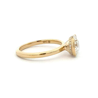 14K YELLOW GOLD 2.08cttw LAB DIAMOND RING WITH HIDDEN HALO