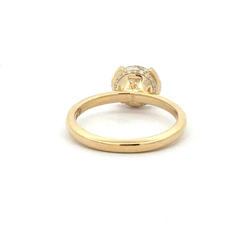 14K YELLOW GOLD 2.08cttw LAB DIAMOND RING WITH HIDDEN HALO