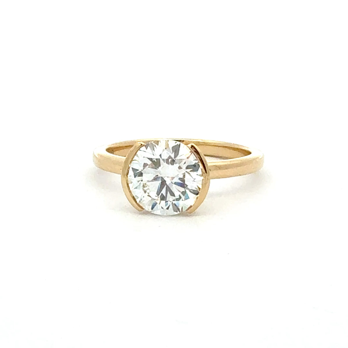 14K Yellow Gold Lab Grown Diamond Hidden Halo Ring