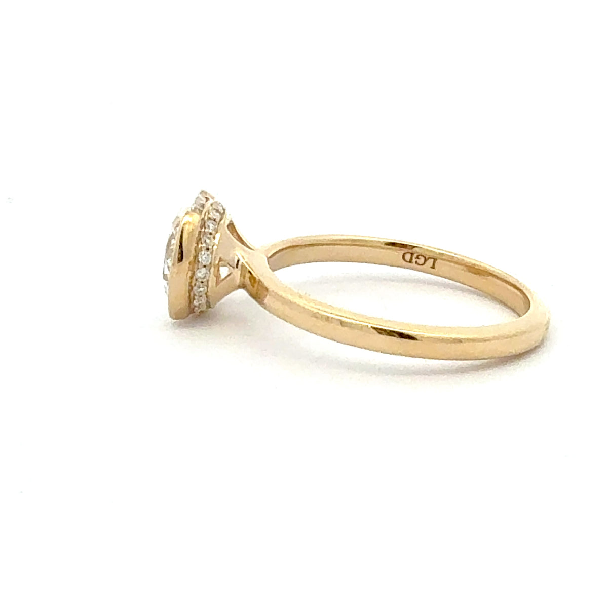 14K Yellow Gold Lab Grown Diamond Hidden Halo Ring