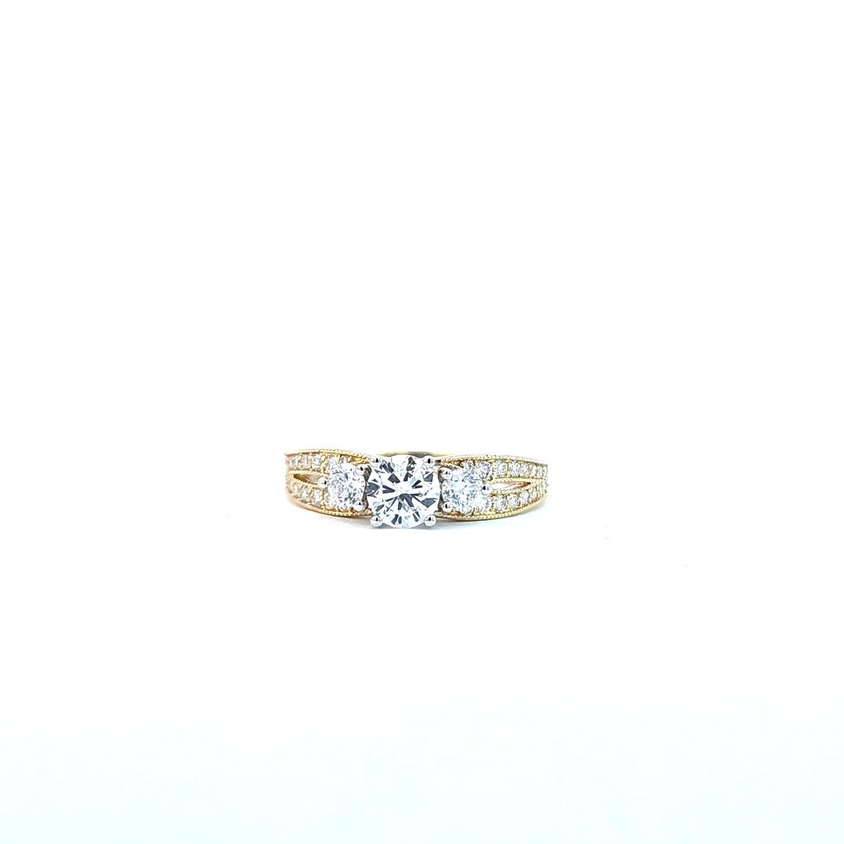 14K Yellow Gold and White Gold Maple Leaf Diamonds