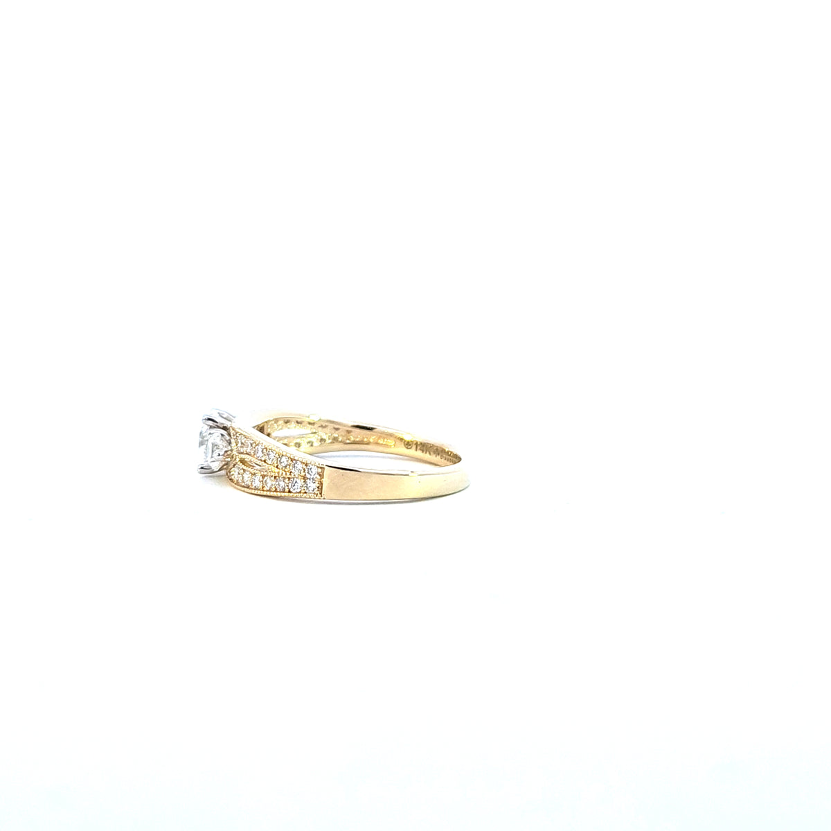 14K Yellow Gold and White Gold Maple Leaf Diamonds