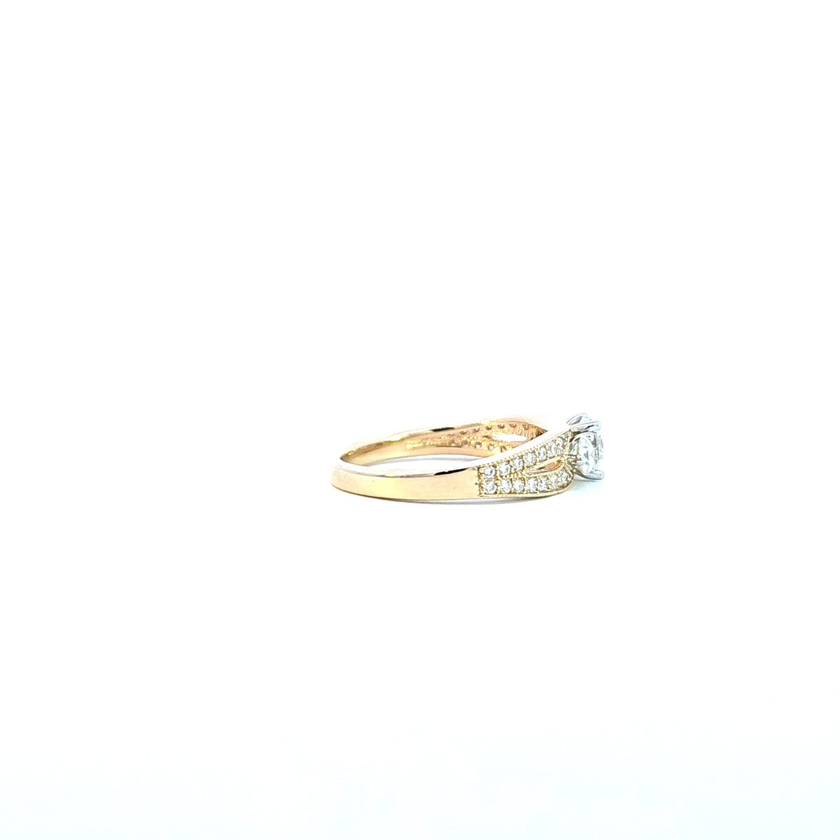 14K Yellow Gold and White Gold Maple Leaf Diamonds