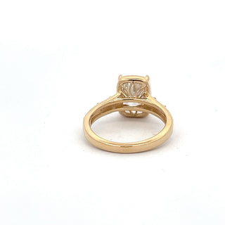14K Yellow Gold 3.2cttw Cushion Cut Lab Grown Diamond Ring