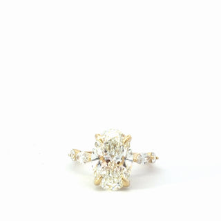 14K Gold 4.00ct Oval Lab Grown Diamond Engagement Ring