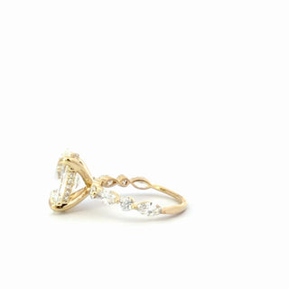14K Gold 4.00ct Oval Lab Grown Diamond Engagement Ring