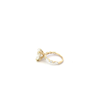 14K Gold 4.00ct Oval Lab Grown Diamond Engagement Ring