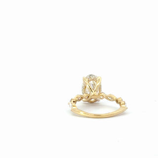 14K Gold 4.00ct Oval Lab Grown Diamond Engagement Ring