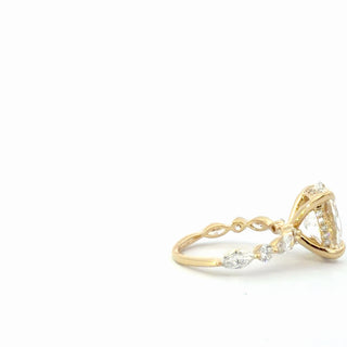 14K Gold 4.00ct Oval Lab Grown Diamond Engagement Ring