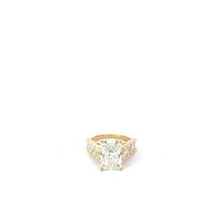 14K Gold 5.00ct Radiant Lab Grown Diamond Engagement Ring