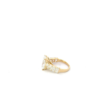 14K Gold 5.00ct Radiant Lab Grown Diamond Engagement Ring