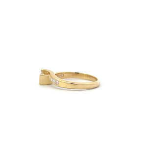18k Yellow Gold 0.5cttw Princess Cut Diamond Ring, 6.5"