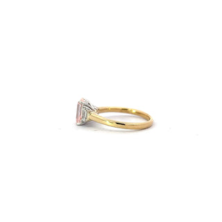 14K Yellow and White Gold Pink Lab Grown Diamond Ring