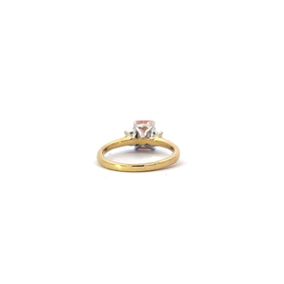 14K Yellow and White Gold Pink Lab Grown Diamond Ring