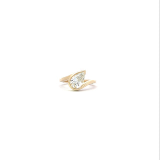 10K Yellow Gold Pear Shape 1.57cttw Lab Grown Diamond Ring