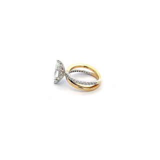 14K Yellow and White Gold Marquise Lab Grown Diamond Engagement Ring
