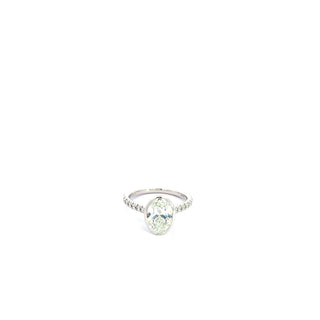 Platinum 2.30cttw Bezel Set Oval Lab Grown Diamond Ring