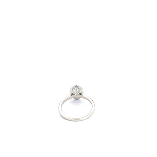 Platinum 2.30cttw Bezel Set Oval Lab Grown Diamond Ring