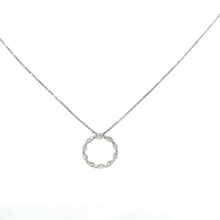925 Sterling Silver Marquise Lab Grown Diamond Pendant Necklace