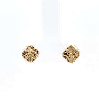 10K Yellow Gold Clover Stud Earrings