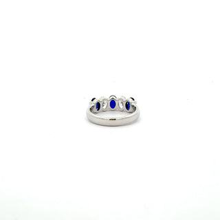 10K White Gold 1.67cttw Lab Grown Sapphire and Diamond Ring