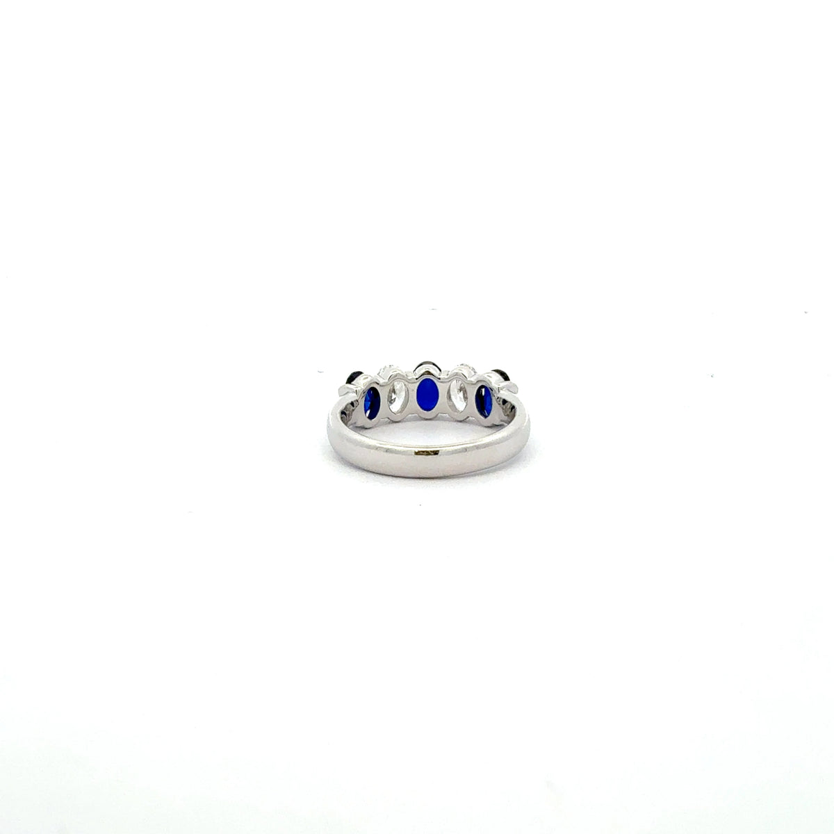 10K White Gold Lab Grown Sapphire and Diamond Ring