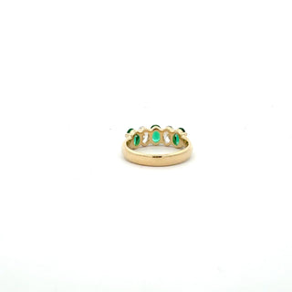 10K Yellow Gold 1.124cttw Lab Grown Emerald and Diamond Ring