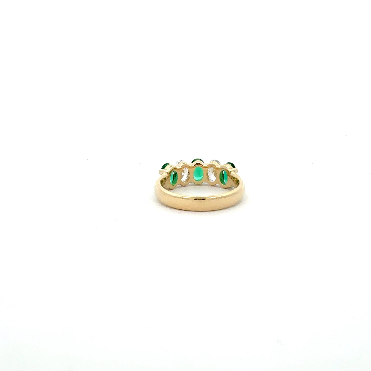 10K Yellow Gold Lab Grown Emerald and Diamond Ring