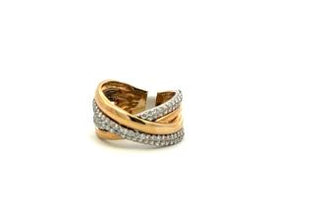 10K Yellow and White Gold Diamond Ring