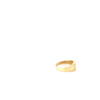 10K Yellow Gold Diamond Signet Men's Ring