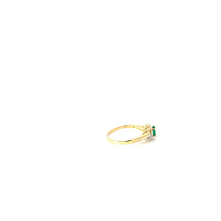 10K Yellow Gold Emerald and Diamond Ring