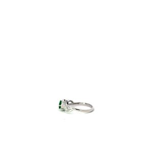 10K White Gold Emerald and Diamond Ring