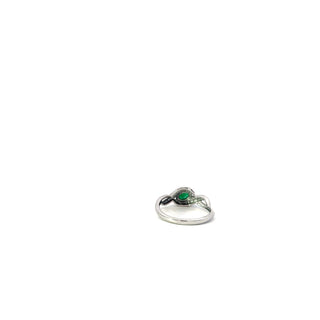 10K White Gold Emerald and Diamond Ring