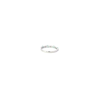 10K White Gold Emerald and Diamond Ring