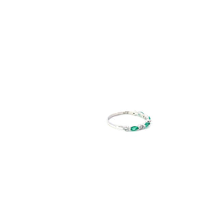 10K White Gold Emerald and Diamond Ring