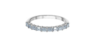 14K White Gold Emerald Cut Lab Grown Diamond Band