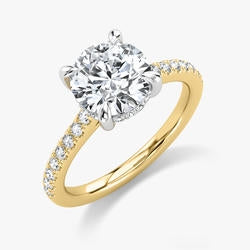 Yellow and White Gold 2.30cttw Lab Grown Diamond Ring