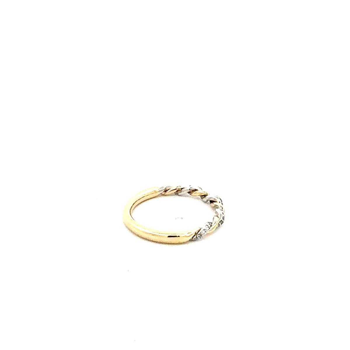 10K White and Yellow Gold 0.11 cttw Diamond Ring