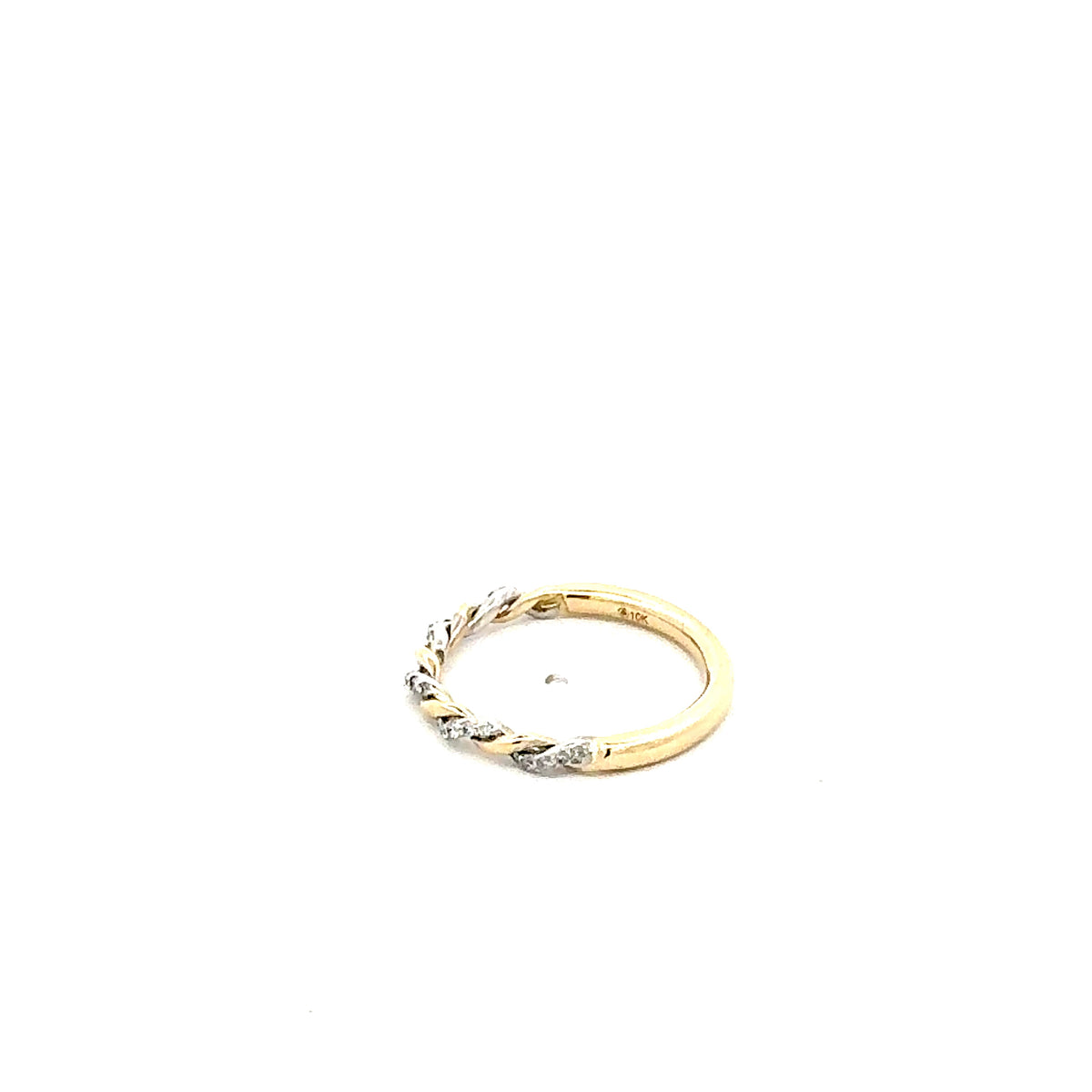 10K White and Yellow Gold 0.11 cttw Diamond Ring