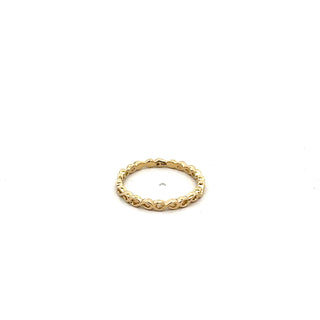 Anillo de oro blanco y amarillo de 10 quilates con diamantes de 0,04 quilates, doble círculo/eternidad/infinito, tamaño 6,5