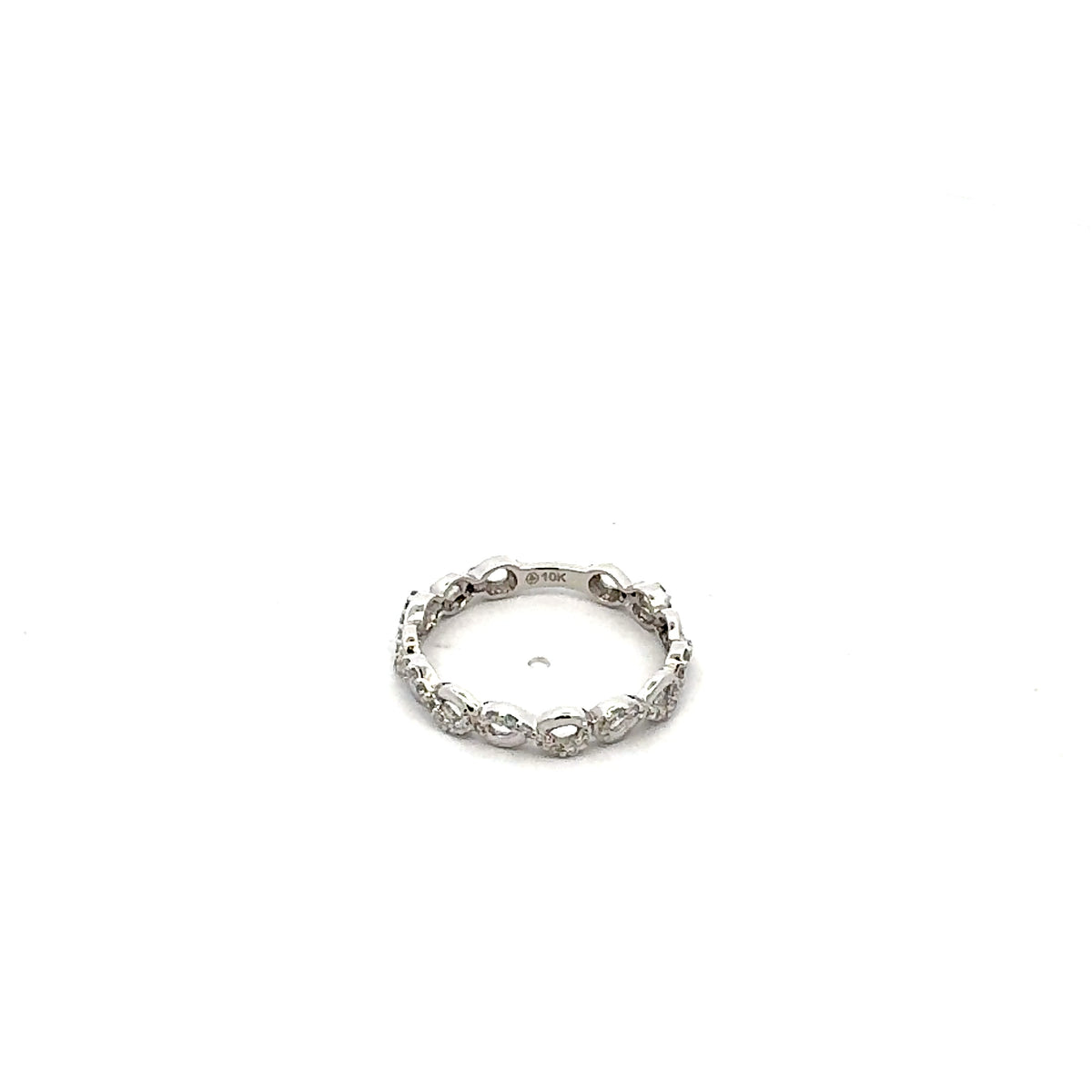 10K White Gold 0.15cttw Diamond Infinity Ring