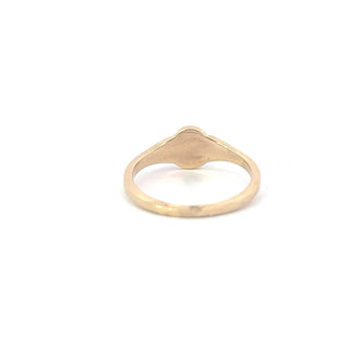 10K Yellow Gold Signet Ring Oval Brushed Center