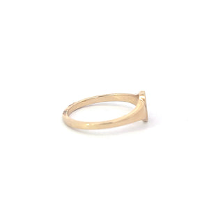 10K Yellow Gold Signet Ring Oval Brushed Center