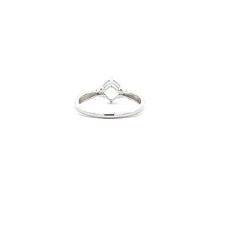 10K White Gold 0.76cttw Cushion Cut Aquamarine and 0.008cttw Diamond Ring