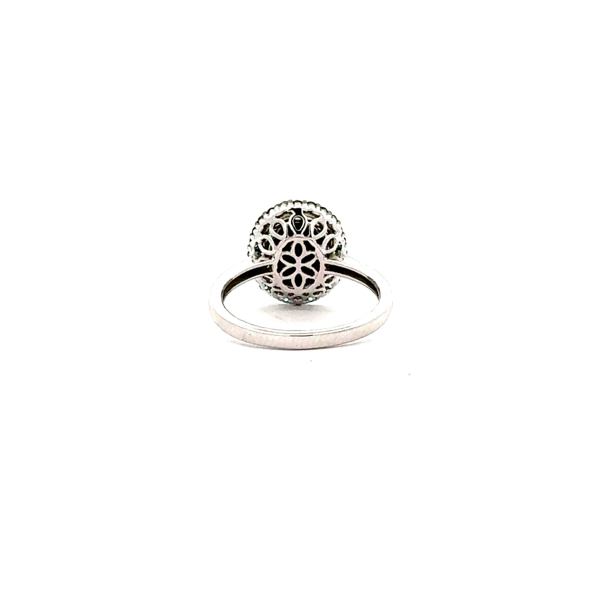 10K White Gold Opal Doublet Ring