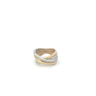 10K Yellow and White Gold Diamond Ring