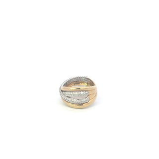 10K Yellow and White Gold Diamond Ring