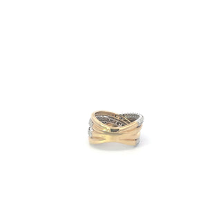 10K Yellow and White Gold Diamond Ring