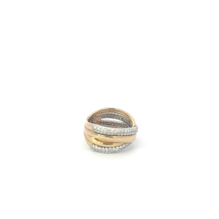 10K Yellow and White Gold Diamond Ring