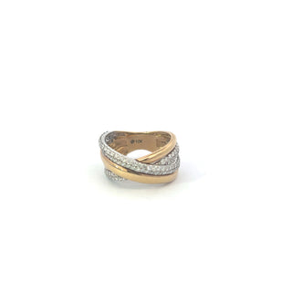 10K Yellow and White Gold Diamond Ring